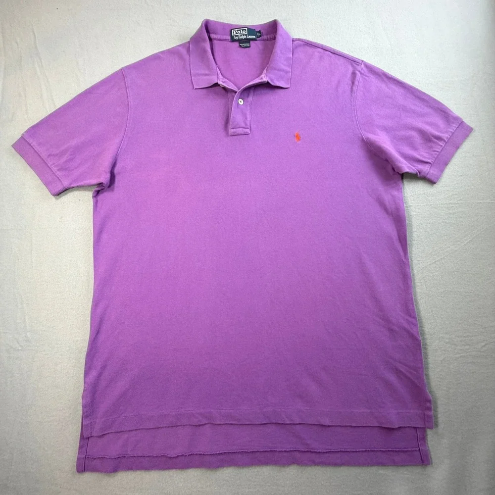 Mens Polo Ralph Lauren Purple Polo Shirt Sz XL Short Sleeve Pique Pony